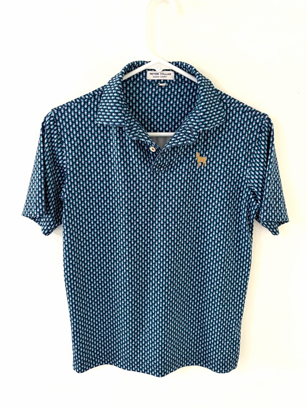 Peter Millar Geo Skull Golden Goat TPC Sawgrass Performance Polo, Size: Medium